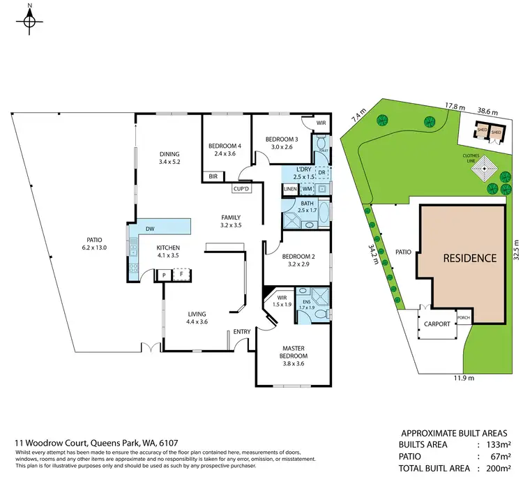 Floorplan of Homely house listing, 11 Woodrow Court, Queens Park WA 6107