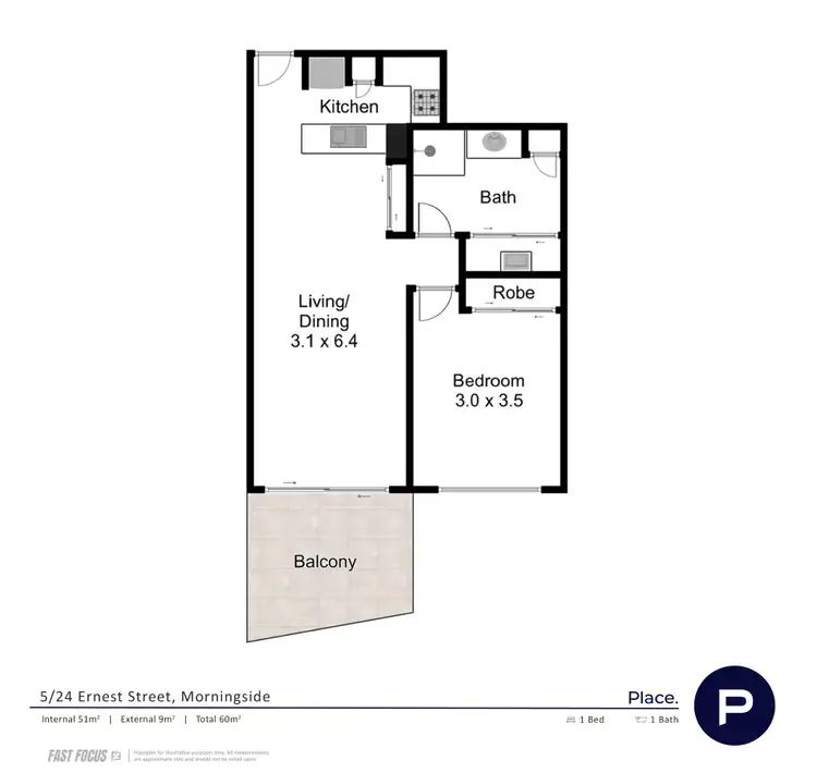 Floorplan of Homely unit listing, 5/24 Ernest Street, Morningside QLD 4170