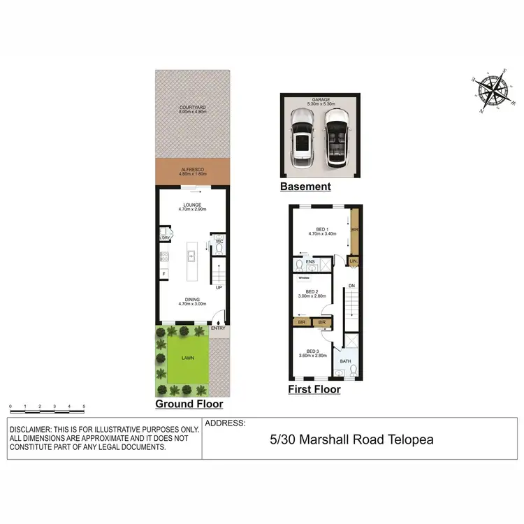 Floorplan of Homely townhouse listing, 5/30 Marshall Road, Telopea NSW 2117
