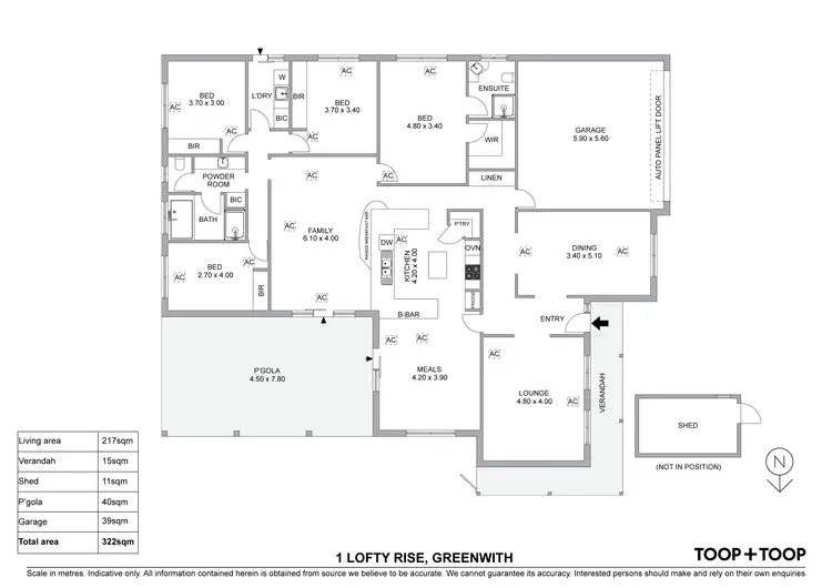 Floorplan of Homely house listing, 1 Lofty Rise, Greenwith SA 5125