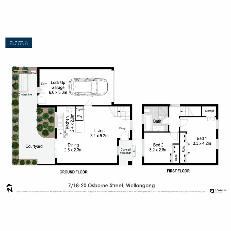 Floorplan of Homely townhouse listing, 7/18-20 Osborne Street, Wollongong NSW 2500