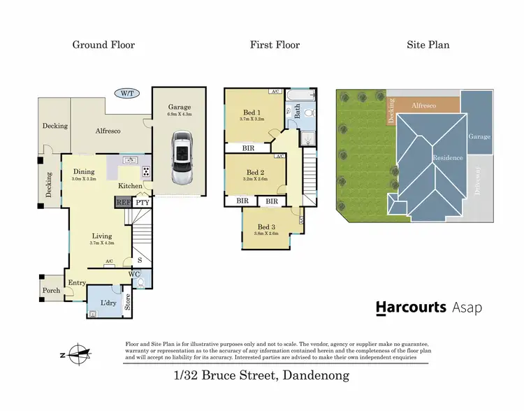 Floorplan of Homely townhouse listing, 1/32 Bruce Street, Dandenong VIC 3175