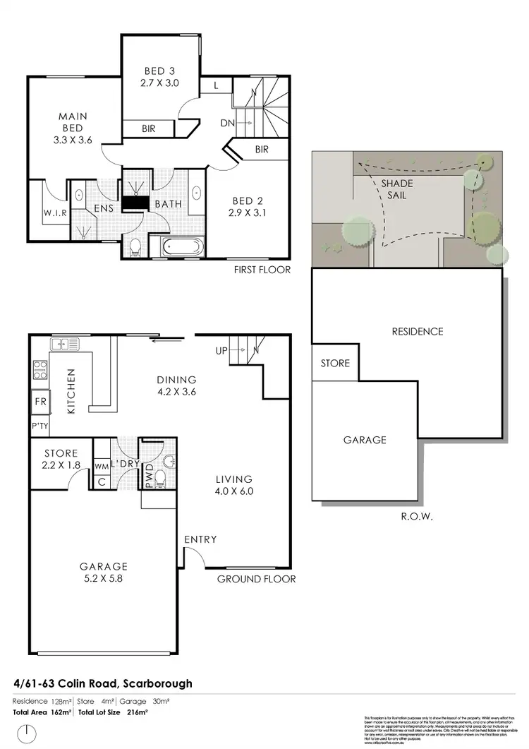 Floorplan of Homely townhouse listing, 4/61-63 Colin Road, Scarborough WA 6019