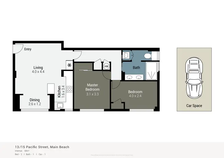 Floorplan of Homely unit listing, 13/15 Pacific Street, Main Beach QLD 4217
