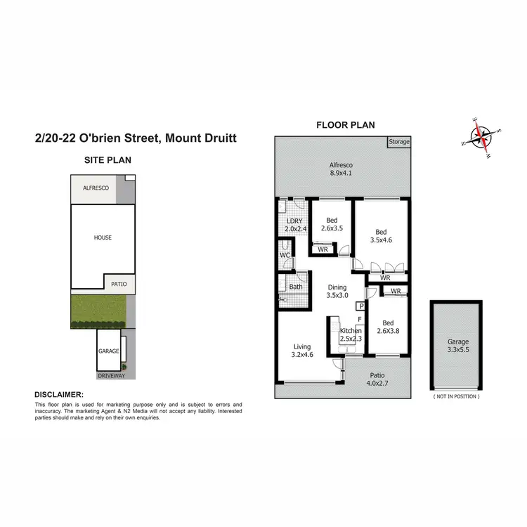 Floorplan of Homely villa listing, 2/20-22 O'Brien Street, Mount Druitt NSW 2770