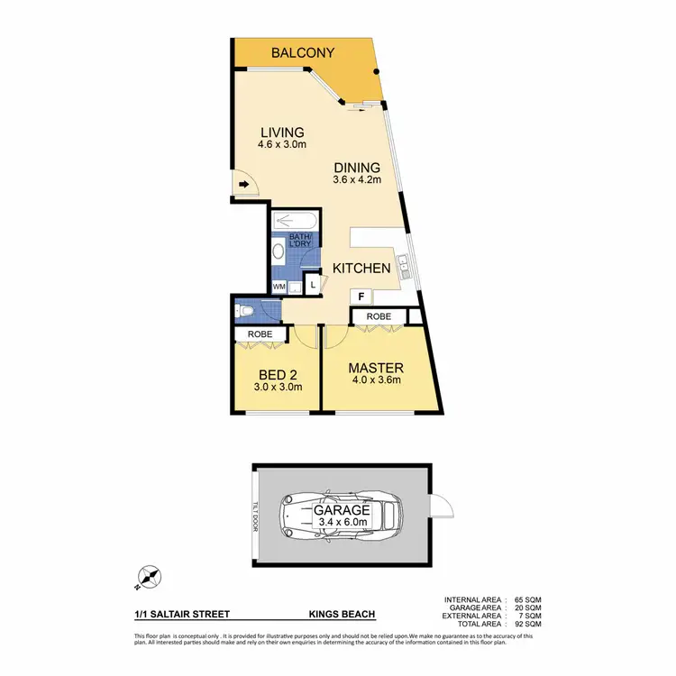 Floorplan of Homely unit listing, 1/1 Saltair Street, Kings Beach QLD 4551