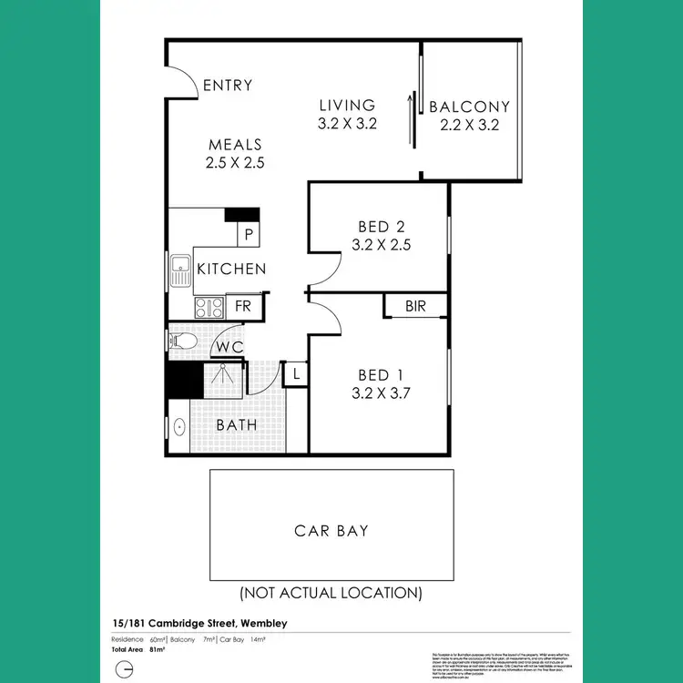 Floorplan of Homely unit listing, 15/181 Cambridge Street, Wembley WA 6014