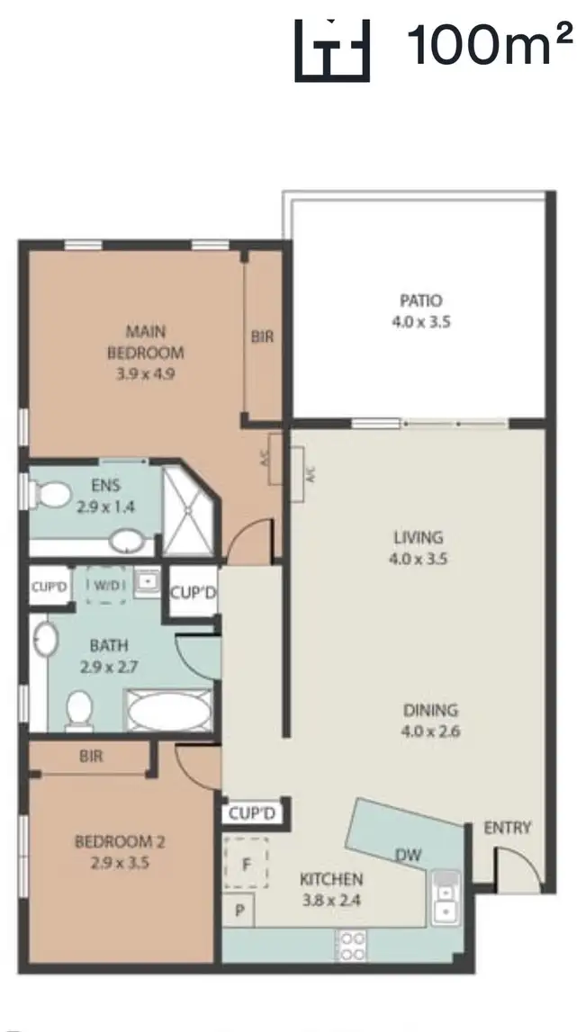 Floorplan of Homely unit listing, 9/8 - 10 Ahern Street, Labrador QLD 4215