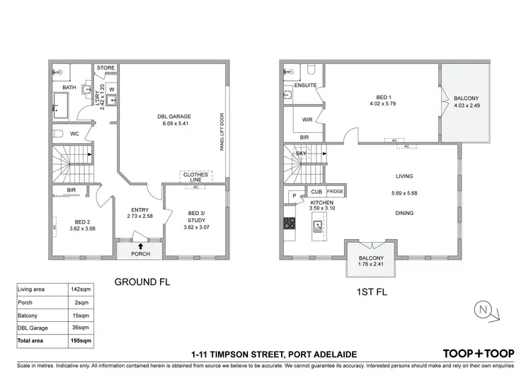 Floorplan of Homely townhouse listing, 1/11 Timpson Street, Port Adelaide SA 5015