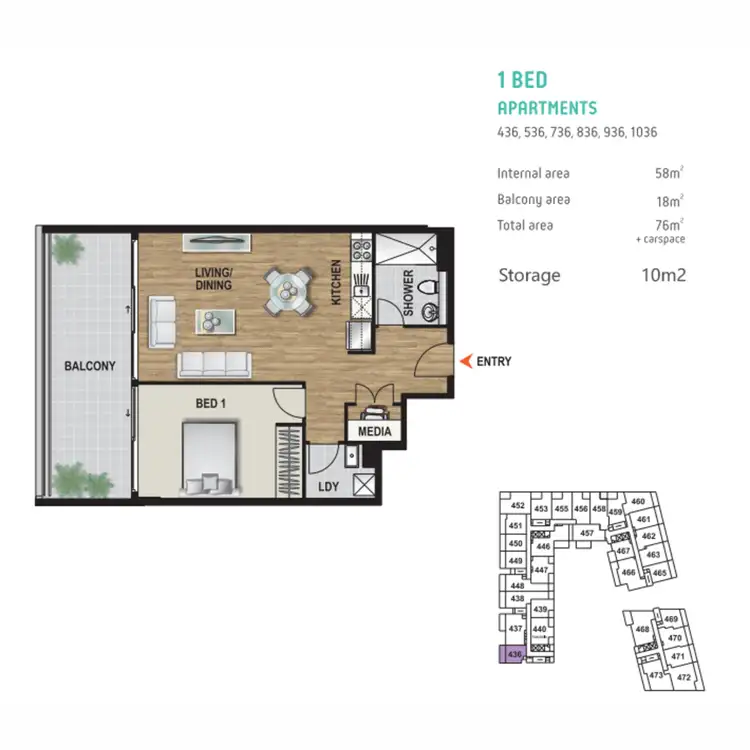 Floorplan of Homely apartment listing, 1036/31 Kent Road, Mascot NSW 2020