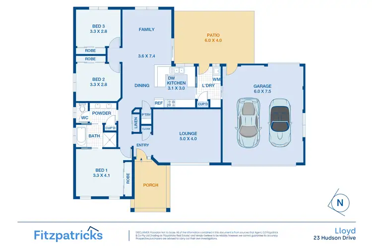 Floorplan of Homely house listing, 23 Hudson Drive, Lloyd NSW 2650