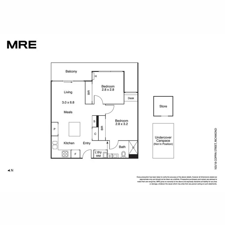 Floorplan of Homely apartment listing, 103/18 Coppin Street, Richmond VIC 3121