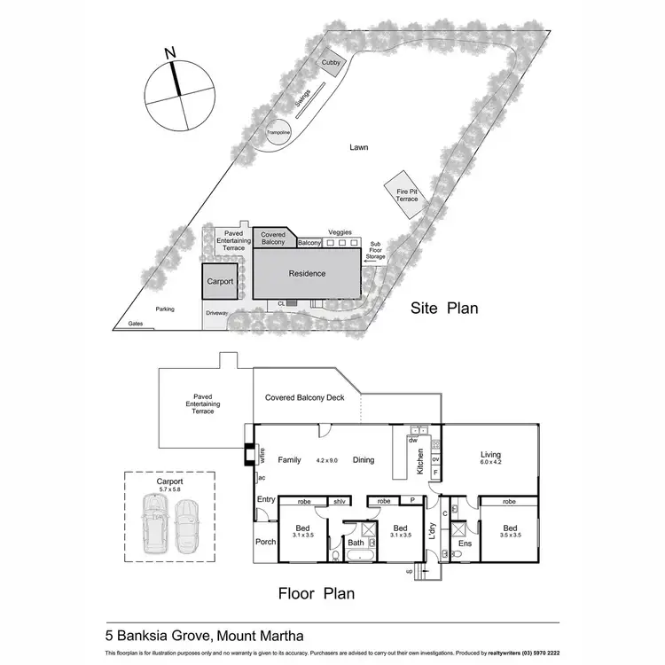 Floorplan of Homely house listing, 5 Banksia Grove, Mount Martha VIC 3934