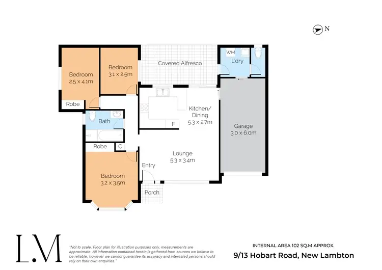 Floorplan of Homely unit listing, 9/13 Hobart Road, New Lambton NSW 2305