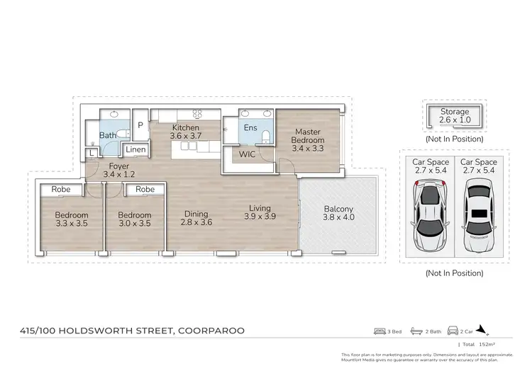 Floorplan of Homely apartment listing, 415/100 Holdsworth Street, Coorparoo QLD 4151
