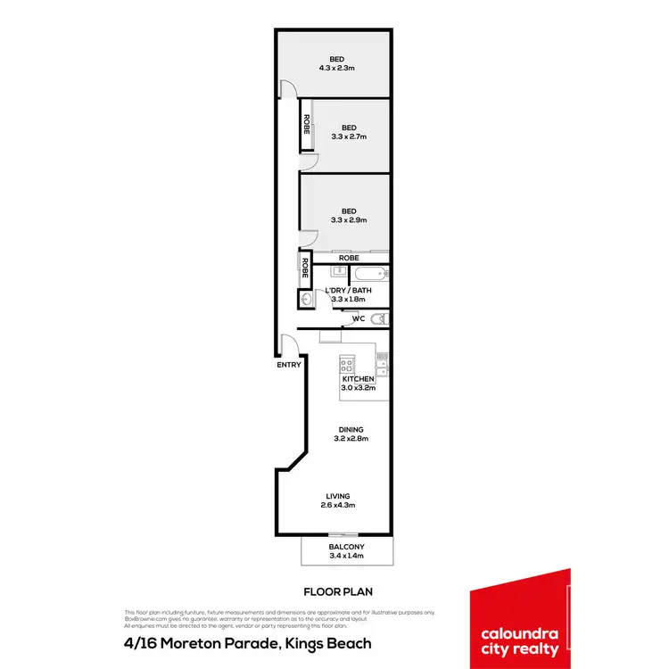 Floorplan of Homely unit listing, 4/16 Moreton Parade, Kings Beach QLD 4551