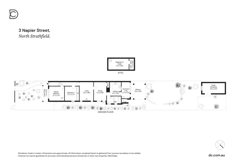 Floorplan of Homely semi-detached listing, 3 Napier Street, North Strathfield NSW 2137