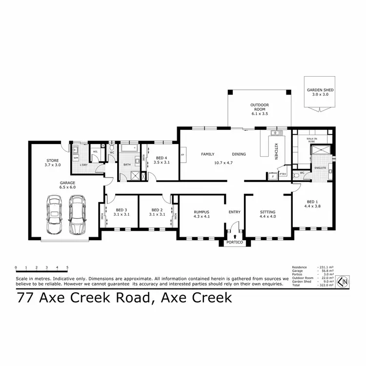 Floorplan of Homely house listing, 77 Axe Creek Road, Axe Creek VIC 3551