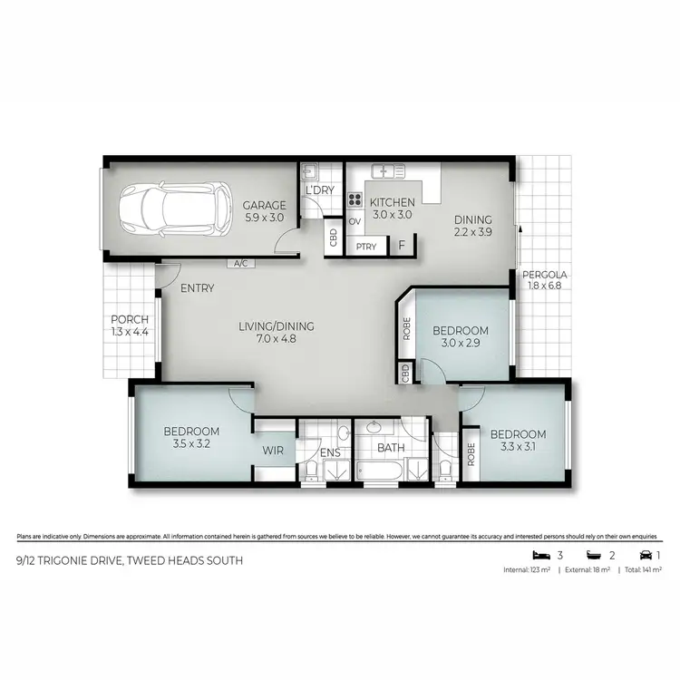 Floorplan of Homely semi-detached listing, 9/12 Trigonie Drive, Tweed Heads South NSW 2486