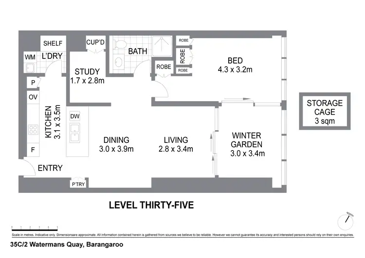 Floorplan of Homely apartment listing, 35c/2 Watermans Quay, Barangaroo NSW 2000