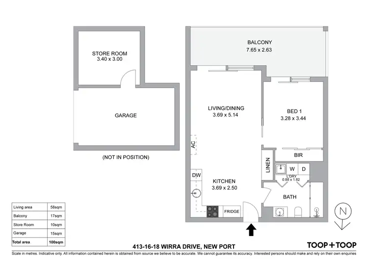 Floorplan of Homely apartment listing, 413/16 - 18 Wirra Drive, New Port SA 5015