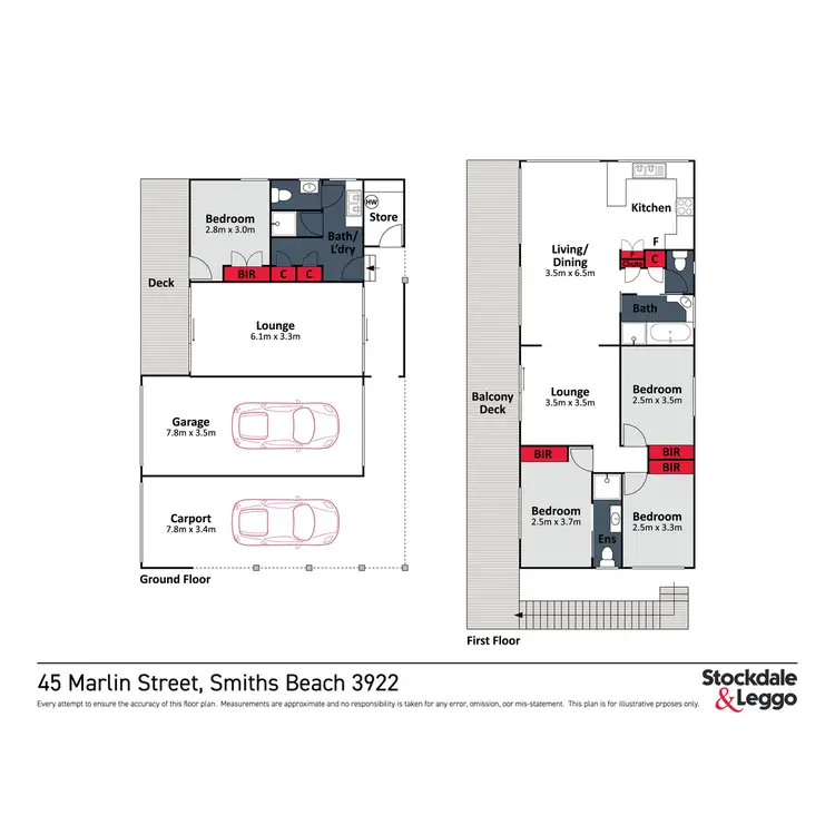 Floorplan of Homely house listing, 45 Marlin Street, Smiths Beach VIC 3922