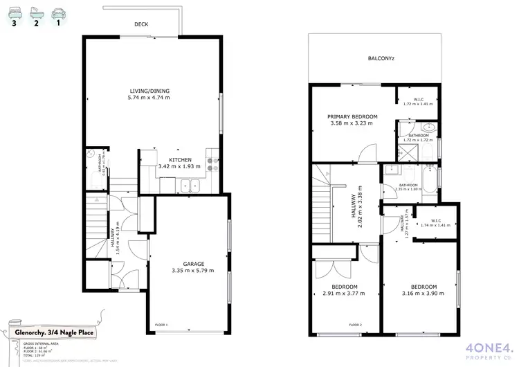 Floorplan of Homely unit listing, 3/4 Nagle Place, Glenorchy TAS 7010