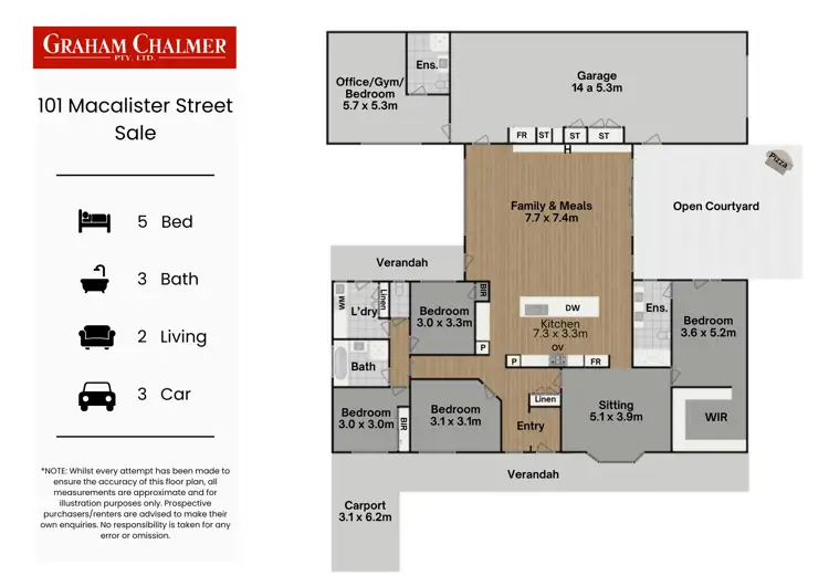 Floorplan of Homely house listing, 101 Macalister Street, Sale VIC 3850