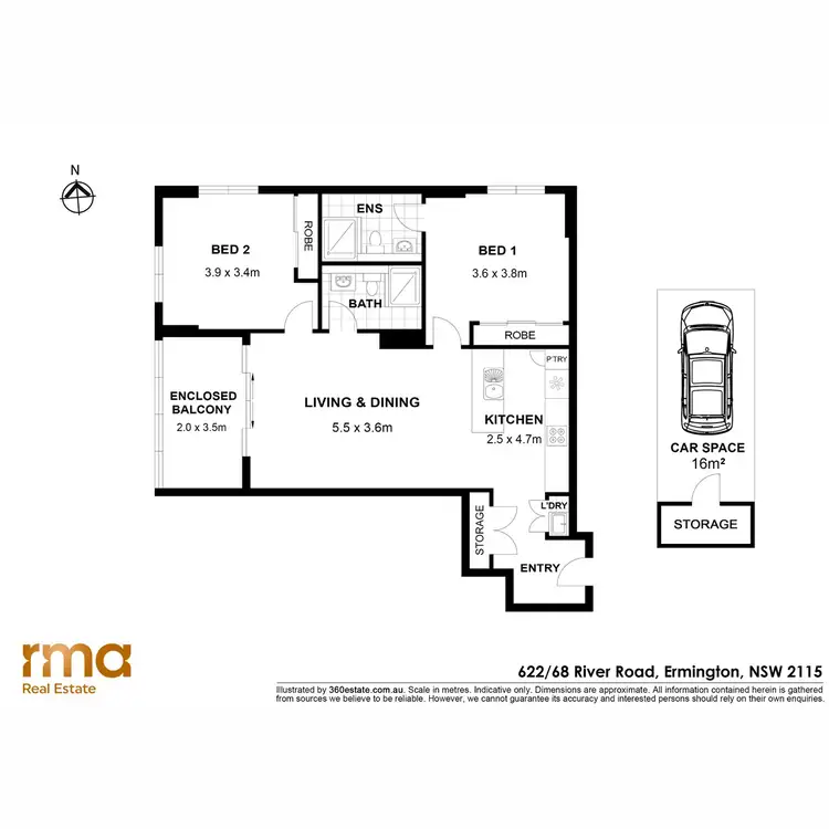 Floorplan of Homely apartment listing, 622/68 River Road, Ermington NSW 2115