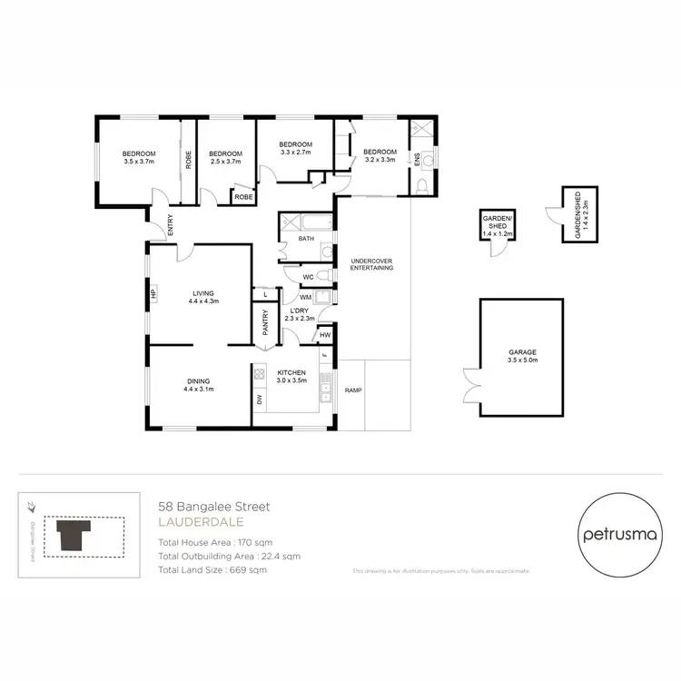 Floorplan of Homely house listing, 58 Bangalee Street, Lauderdale TAS 7021