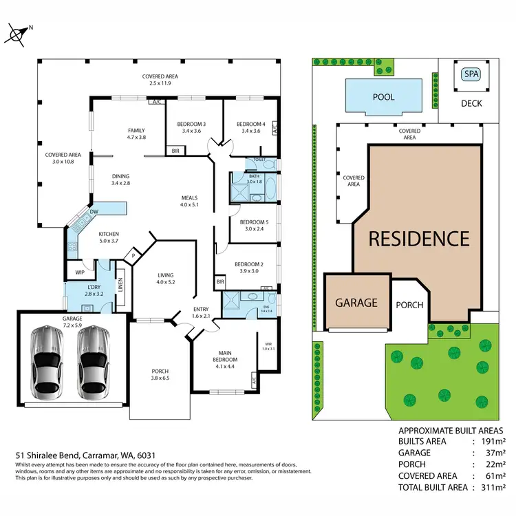 Floorplan of Homely house listing, 51 Shiralee Bend, Carramar WA 6031