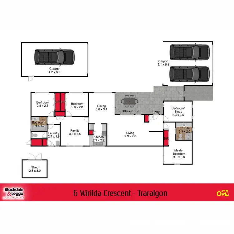 Floorplan of Homely house listing, 6 Wirilda Crescent, Traralgon VIC 3844