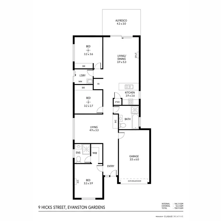 Floorplan of Homely house listing, 9 Hicks Street, Evanston Gardens SA 5116