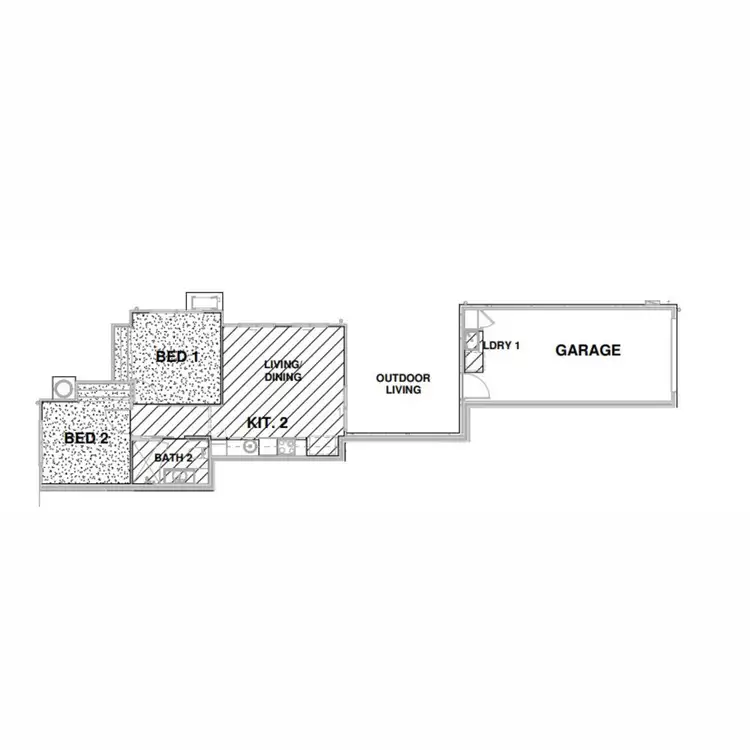 Floorplan of Homely semi-detached listing, 2/5 Jack Street, Joyner QLD 4500