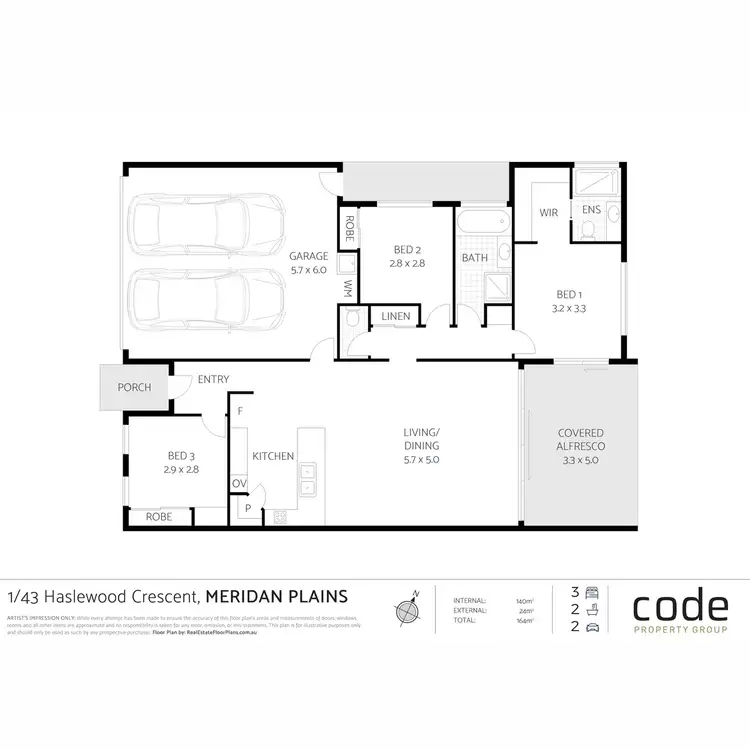 Floorplan of Homely unit listing, 1/52 Brampton Way, Meridan Plains QLD 4551