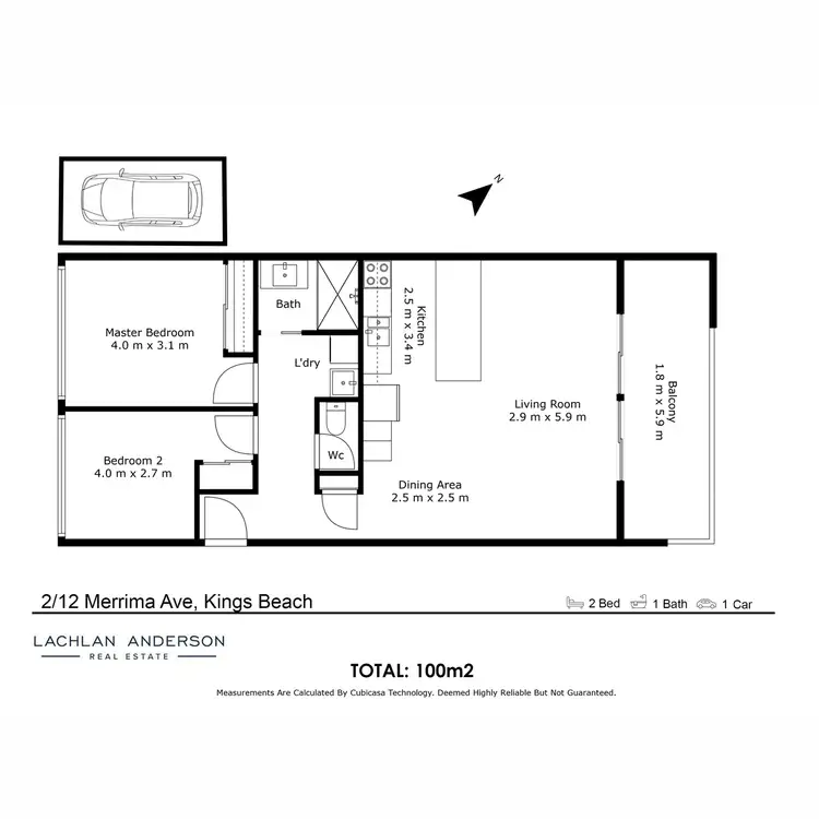 Floorplan of Homely unit listing, 2/12 Merrima Avenue, Kings Beach QLD 4551