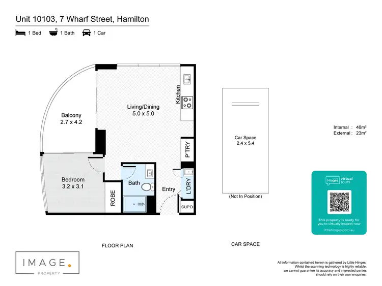 Floorplan of Homely unit listing, 10103/7 Wharf Street, Hamilton QLD 4007