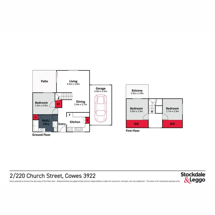 Floorplan of Homely townhouse listing, 2/220 Church Street, Cowes VIC 3922
