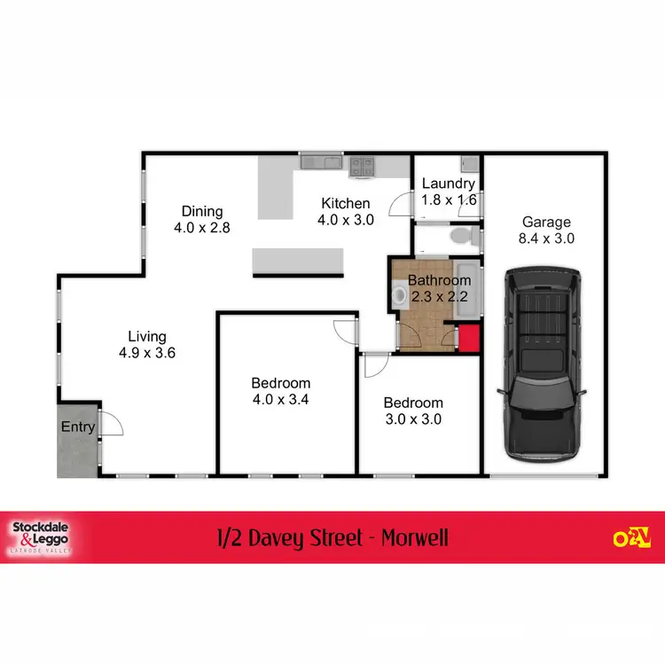 Floorplan of Homely unit listing, 1/2 Davey Street, Morwell VIC 3840