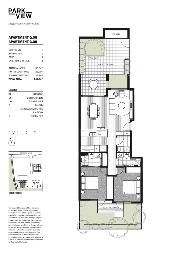 Floorplan of Homely unit listing, G.08/142 Bentons Road, Mount Martha VIC 3934