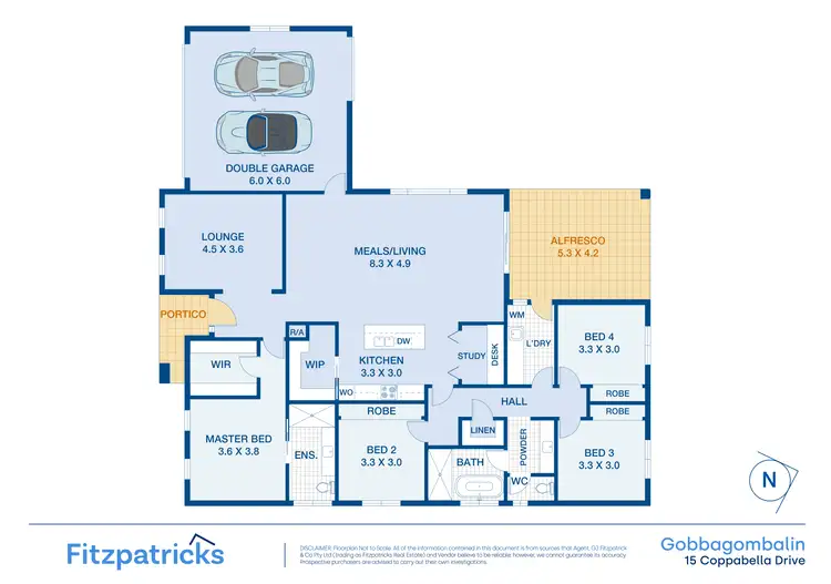 Floorplan of Homely house listing, 15 Coppabella Drive, Gobbagombalin NSW 2650