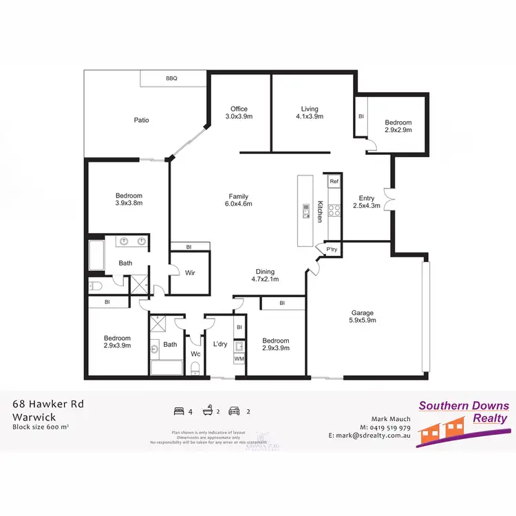 Floorplan of Homely house listing, 68 Hawker Road, Warwick QLD 4370