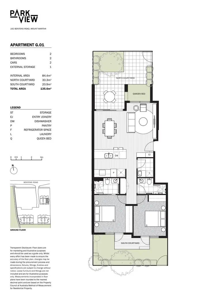 Floorplan of Homely unit listing, G.01/142 Bentons Road, Mount Martha VIC 3934