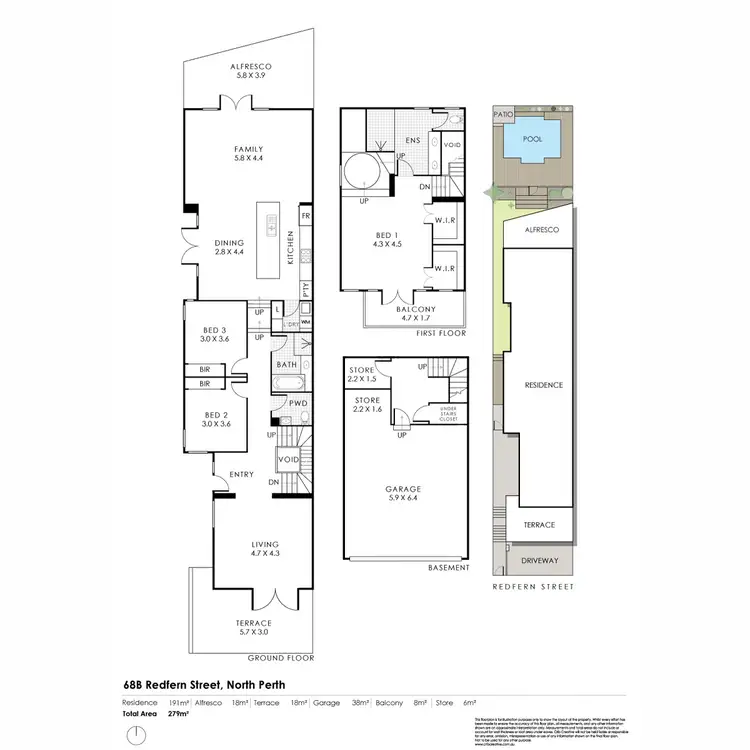 Floorplan of Homely house listing, 68B Redfern Street, North Perth WA 6006