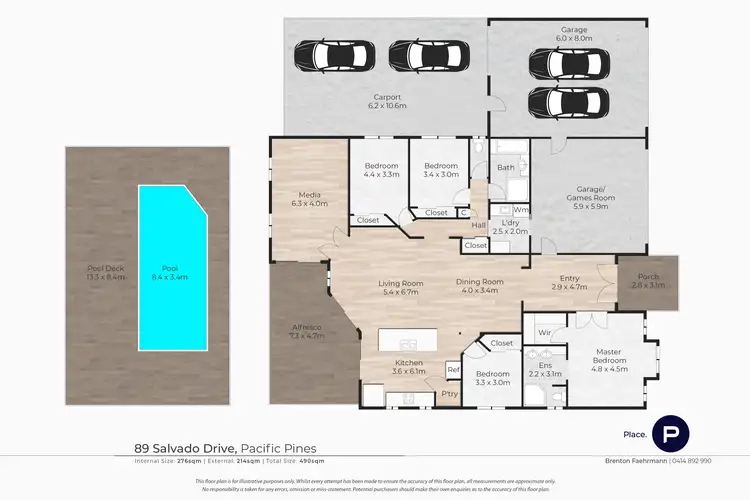 Floorplan of Homely house listing, 89 Salvado Drive, Pacific Pines QLD 4211