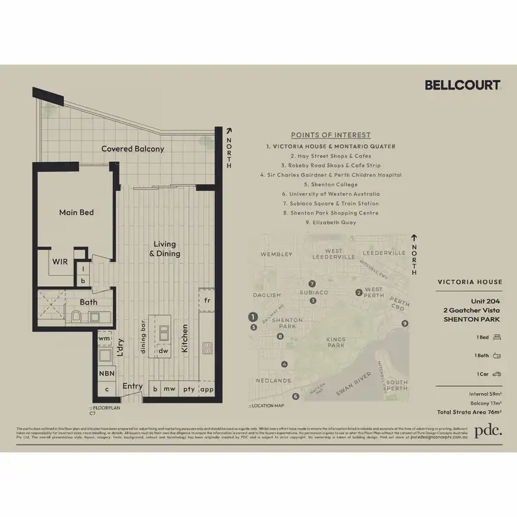 Floorplan of Homely apartment listing, 204/2 Goatcher Vista, Shenton Park WA 6008