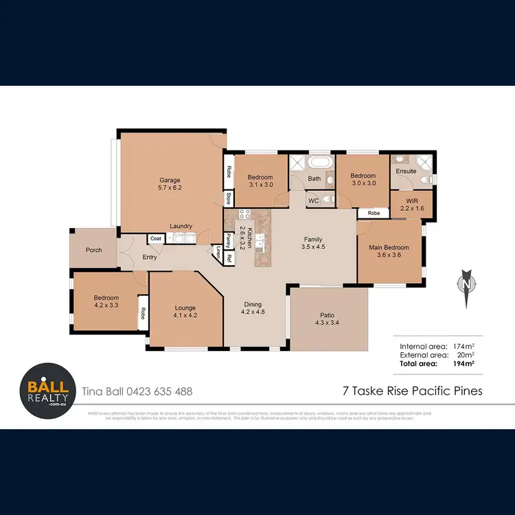 Floorplan of Homely house listing, 5 Taske Rise, Pacific Pines QLD 4211