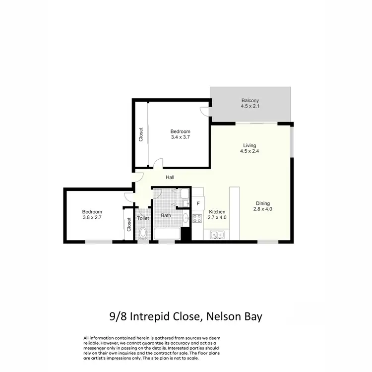Floorplan of Homely unit listing, 9/8 Intrepid Close, Nelson Bay NSW 2315