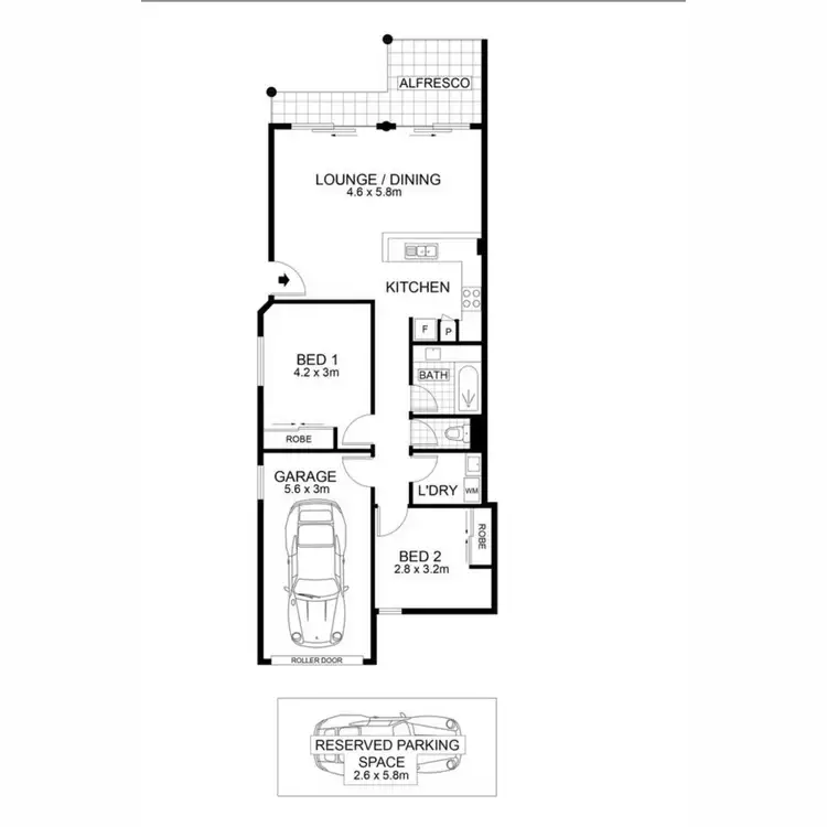 Floorplan of Homely unit listing, 2/205 Bradman Avenue, Maroochydore QLD 4558