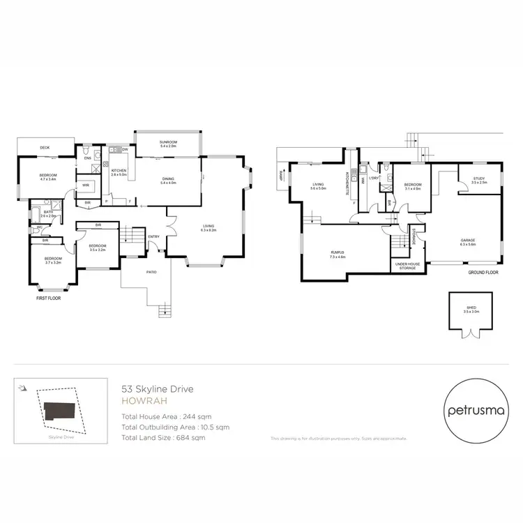 Floorplan of Homely house listing, 53 Skyline Drive, Howrah TAS 7018
